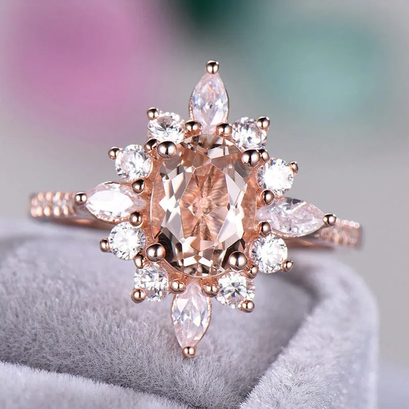 Snowflake Shaped Rose Gold Ring