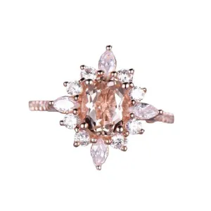 Snowflake Shaped Rose Gold Ring