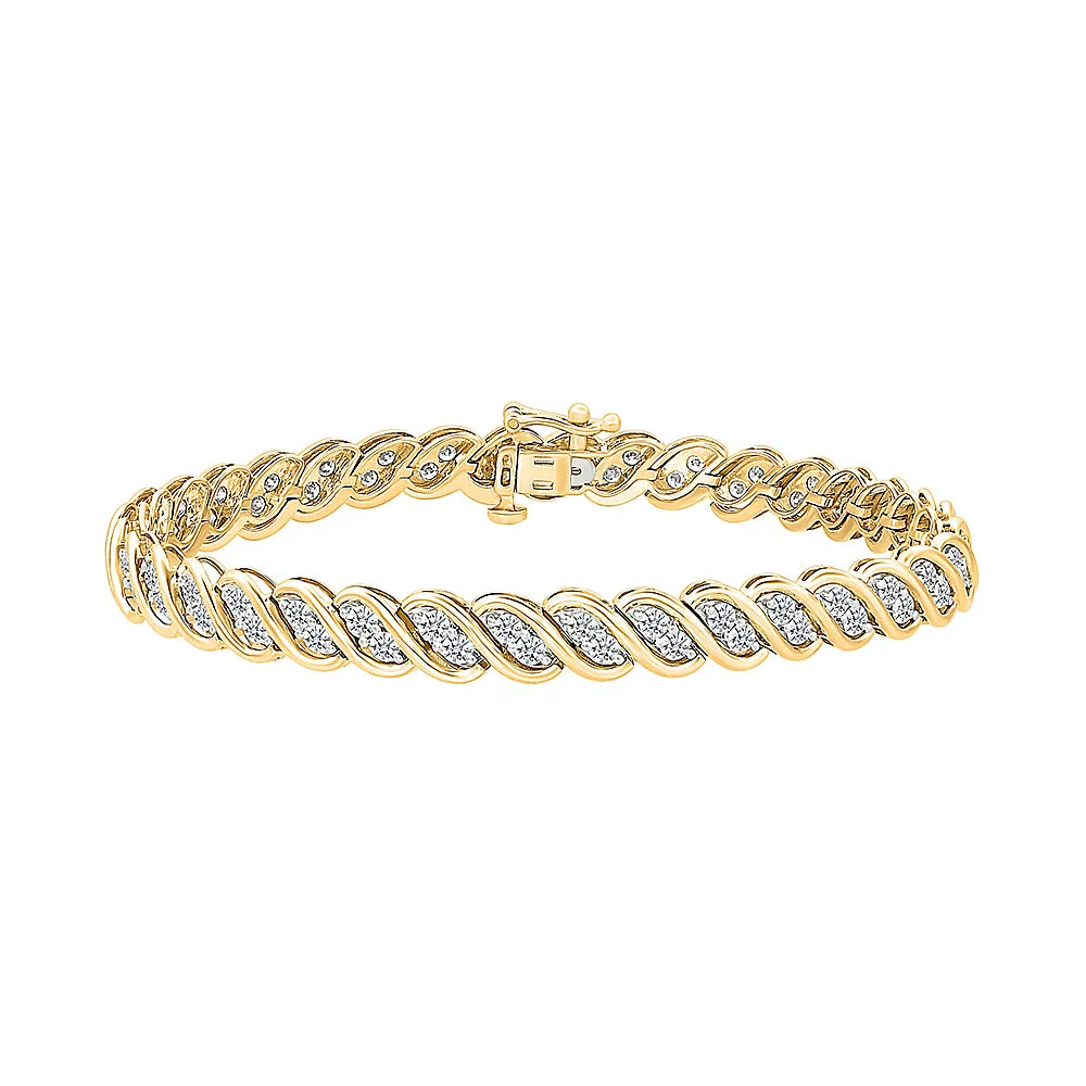 Sophia -"wisdom." Gold & Diamond Bracelet