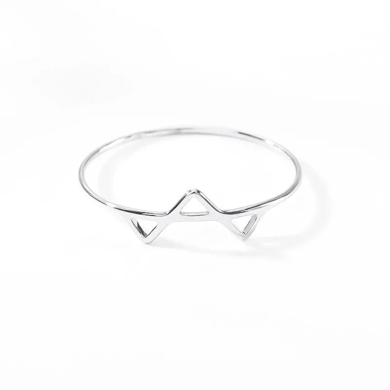 Stainless Steel Modern Triangles Ring Gold Silver