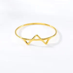 Stainless Steel Modern Triangles Ring Gold Silver