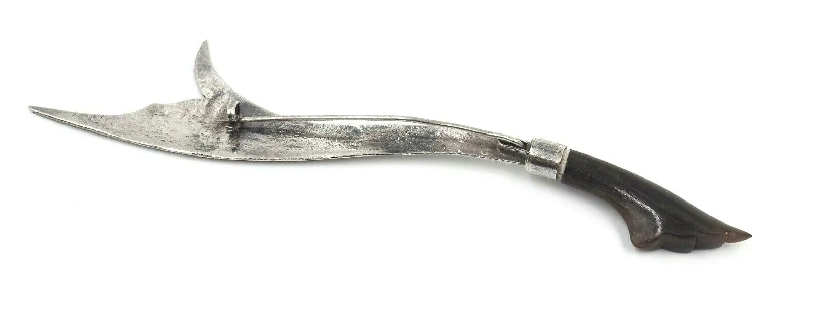 Sterling Silver & Bovine Horn Sword Brooch - Vintage Collectable Jewellery