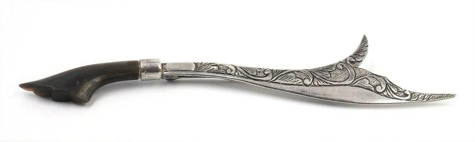 Sterling Silver & Bovine Horn Sword Brooch - Vintage Collectable Jewellery