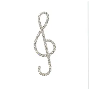 Swarovski Crystals Treble Clef Lapel Brooch