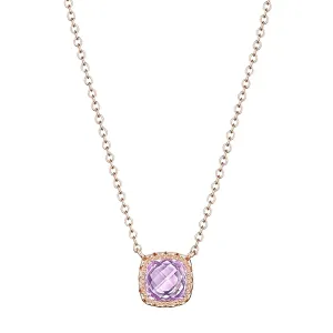 Tacori Petite Cushion Gem Necklace with Rose Amethyst SN24613FP