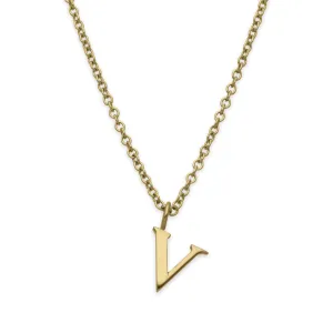 V Letter Gold Necklace