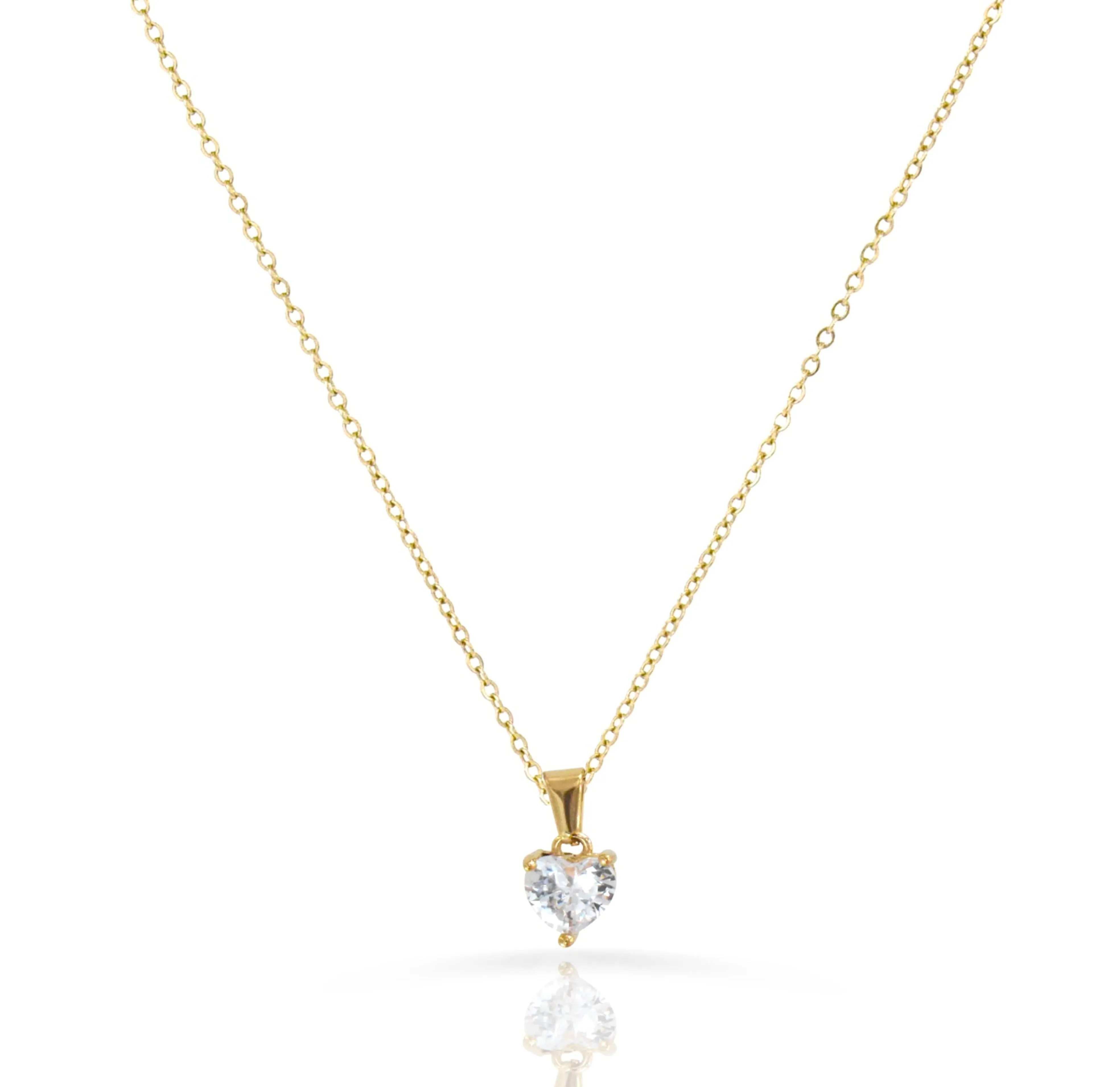 VALENTINE HEART CZ DIAMOND PENDANT NECKLACE