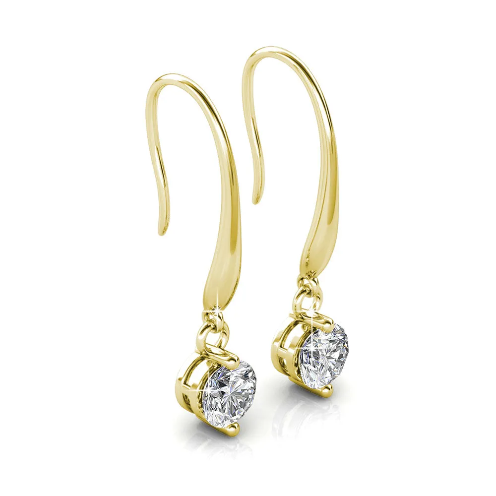 Veronica “Victorious” 18k White Gold Plated Swarovski Drop Earrings