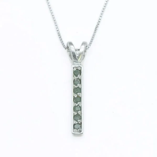 Vertical Emerald Pendant - Natural Emerald Necklace - Green Drop Pendant