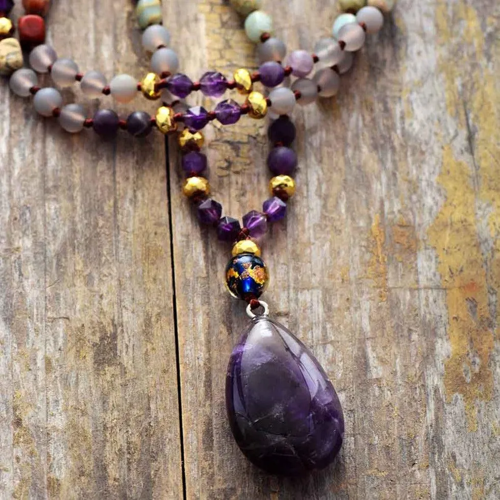 Walumarra Jasper Amethyst Pendant Necklace