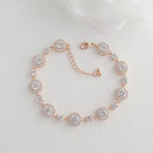 Wedding Day Bracelet for Bride Rose Gold-Reagan