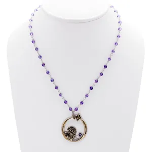 William Morris Hyacinth Amethyst, Bronze And Sterling Silver Necklace