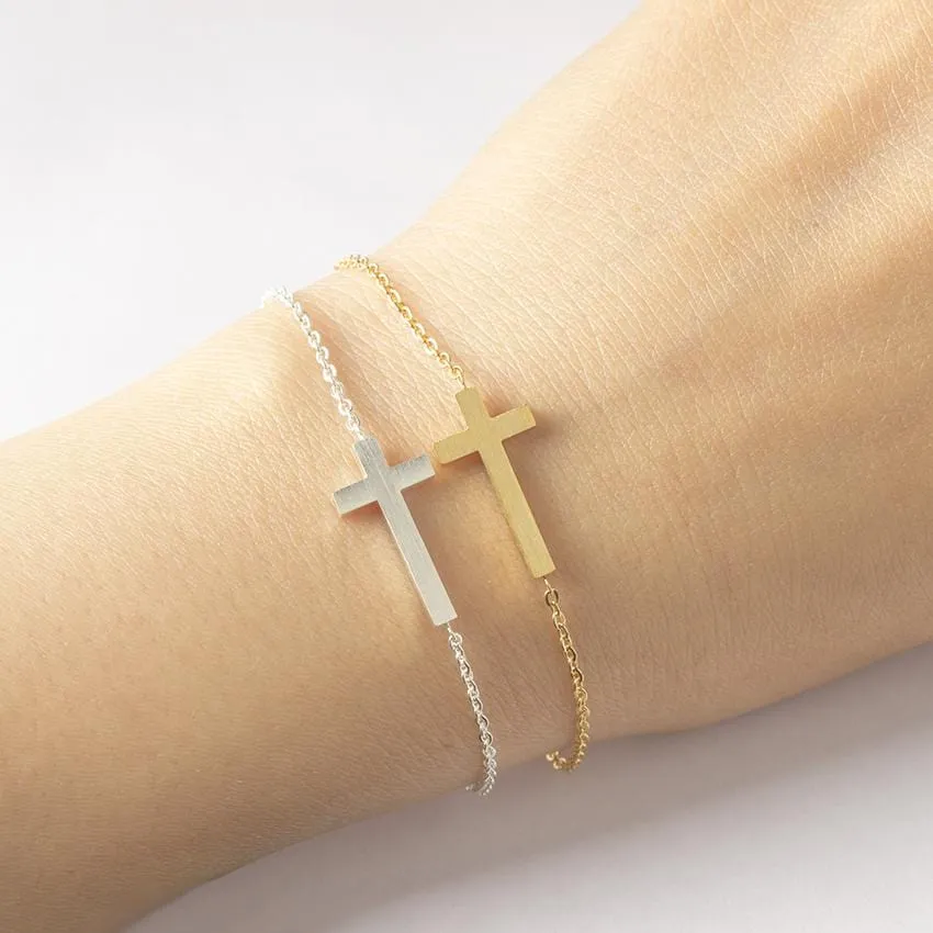 Women's Cross Bracelet <br> Sideways Cross