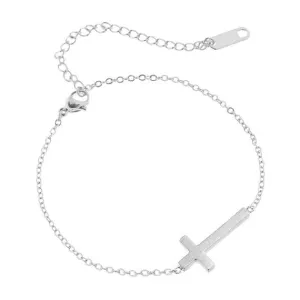 Women's Cross Bracelet <br> Sideways Cross