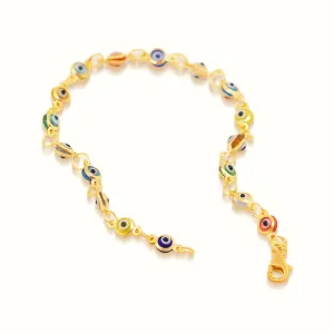 Women's Vermeil Multi Color Evil Eye Bracelet