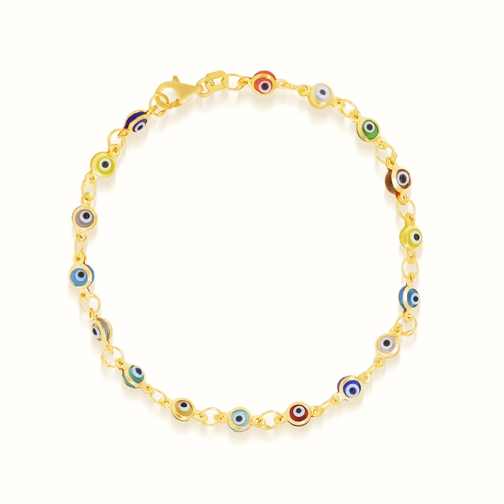 Women's Vermeil Multi Color Evil Eye Bracelet